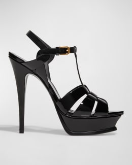 Tribute Leather T-Strap Platform Sandals | Neiman Marcus