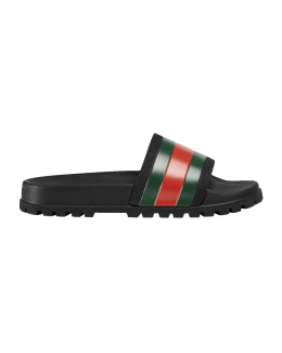 Gucci Men s Agrado GG Rubber Slide Sandals Neiman Marcus