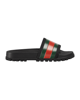 Men's Thong Sandal With Web In Green/Red Web