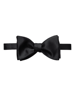 Eton Black Silk Satin Self Tied Bow Tie | Neiman Marcus