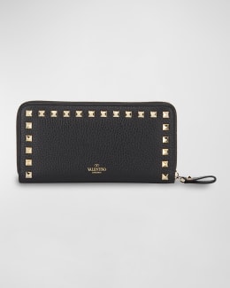 Valentino Garavani Rockstud Leather Zip Coin Purse/Card
