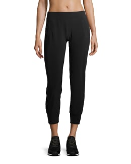 AnyBody Cozy Knit Jersey Foldover Jogger Deep Black