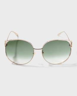 EUC Authentic Gucci Round Butterfly Sunglasses Butterfly frame sunglasses in dark tortoiseshell | GUCCI® US main image 4