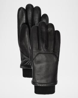 Canada Goose Men's Mixed-Media Touchscreen Gloves | Neiman Marcus