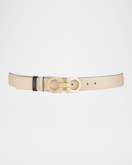 Ferragamo Gancini-Buckle Reversible Leather Belt | Neiman Marcus