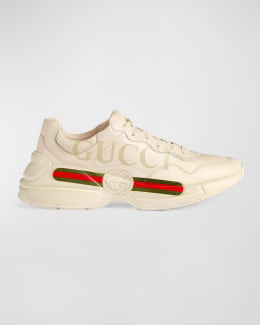 Gucci Men's GG Embossed Leather Low-Top Sneakers | Neiman Marcus