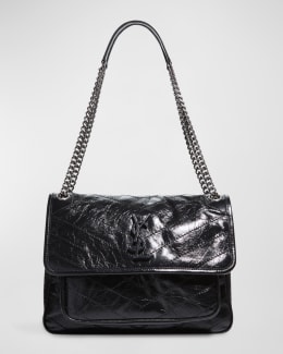 Saint Laurent Calypso Large YSL Shoulder Bag in Leather