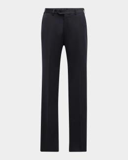 パンツ EMPORIO ARMANI wool wide trousers sullen Emporio Armani Men's Textured Wool Trousers | Neiman Marcus