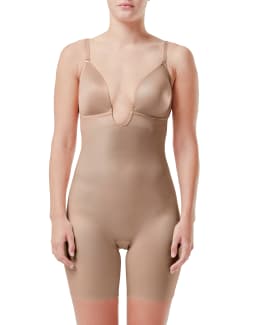 SPANX 10156R Suit Your Fancy Strapless Cupped Mid-Thigh Bodysuit S