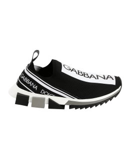 Dolce&Gabbana Men's Sorrento Logo-Stripe Sock Sneakers | Neiman Marcus