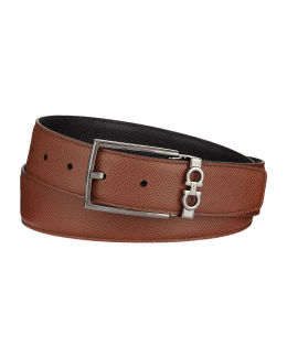 Ferragamo Men s Reversible Leather Gancio Buckle Belt Neiman Marcus