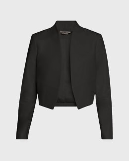 Alice + Olivia Hyde Cropped Vegan Leather Jacket | Neiman Marcus
