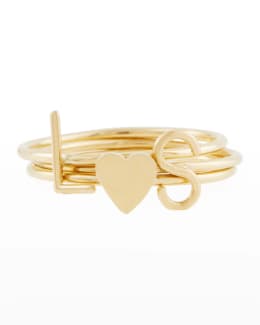 Sarah Chloe 14K Gold Lana Monogrammed Oval Signet Ring