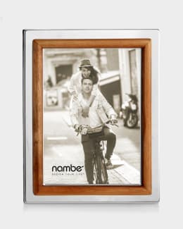 Nambe Cornice Portafoto Hayden 13x18 Cm (5x7) - Design Elegante In Metallo E Legno Per Tavolo O Comò
