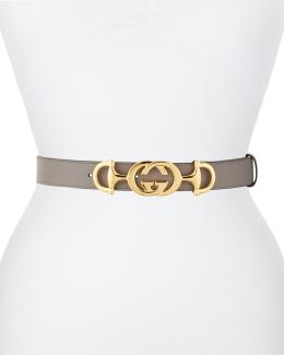 Gucci Interlocking GG Horsebit Leather Belt | Neiman Marcus display picture 3
