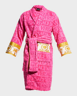Pink Robe Motif Versace Unisex Barocco Sleeve Robe Neiman Marcus