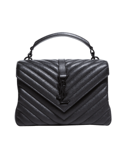 College large in matelassé leather top