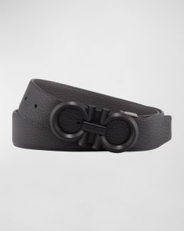 Ferragamo Men's Gancini Reversible Leather Belt | Neiman Marcus