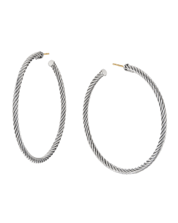 David Yurman Cablespira Hoop Earrings in 18k Gold | Neiman Marcus