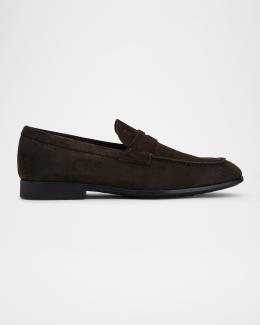 Tod's Men's Pantofola Gomma Rafia TV Suede Loafers | Neiman Marcus