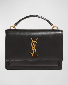 Saint Laurent Cassandra Mini YSL Top Handle Crossbody Bag in Grained Leather Neiman Marcus