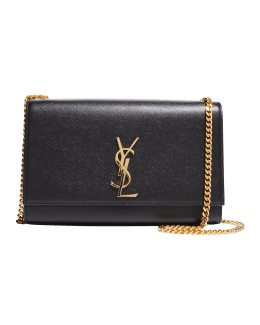 Saint Laurent Grain de Poudre Leather Classic Kate Chain Small Shoulde –  LuxeDH
