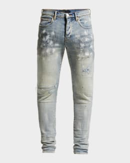 PURPLE Men's P001 Light Dirty Wax Skinny Jeans | Neiman Marcus
