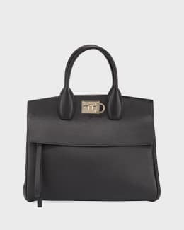 Saint Laurent Le Fermoir Small Lizard Top-Handle Bag