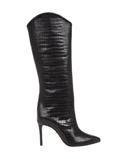 Schutz Maryana Croc Embossed Leather Boots Neiman Marcus