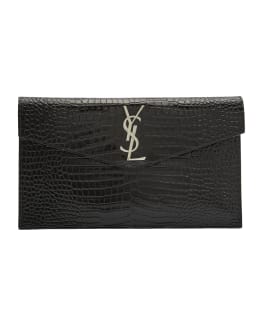 Saint Laurent YSL Monogram Quilted Envelope Clutch Bag | Neiman Marcus
