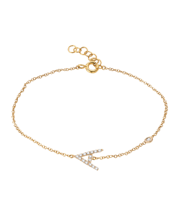 Zoe Lev Jewelry 14K Gold Diamond Initial Fortune Bracelet, A to Z ...
