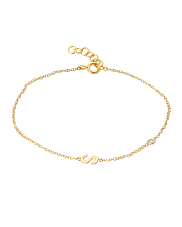 Zoe Lev Jewelry 14K Gold Diamond Initial Fortune Bracelet, A to Z ...