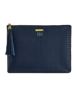 All In One Python-Embossed Clutch Bag | Neiman Marcus