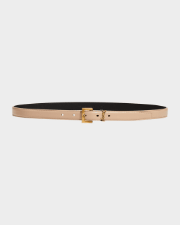 Saint Laurent YSL Cintura Box Leather Belt | Neiman Marcus