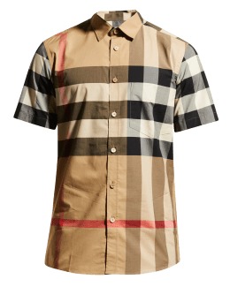 Rhude Men's Twill Striped Mechanic Shirt - White Black - Size Large