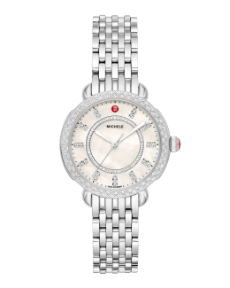 MICHELE Sidney Classic Diamond Gold Watch Neiman Marcus