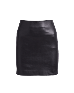 L'AGENCE - Truman Vegan Leather Mini Skirt in Chantrelle