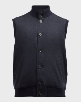 Loro Piana ネイビー ベスト Carry Vest Jersey Novalis Navy Blue/Gray Melange | Loro Piana US