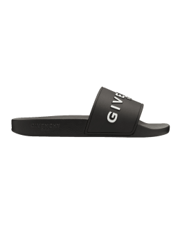 Givenchy Men's Logo Pool Slide Sandals | Neiman Marcus