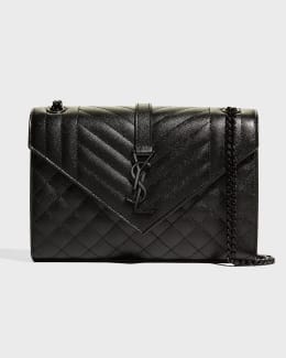Saint Laurent College Mini YSL Quilted Crossbody Bag