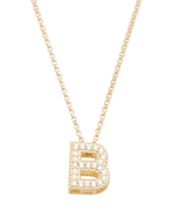 Roberto Coin 18KWG Diamond Love Letter V Necklace