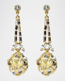 Ben-Amun Silver Crystal Peacock Drop Clip-On Earrings | Neiman Marcus