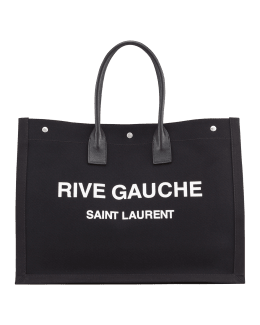 Saint Laurent Rive Gauche Small Canvas Tote Bag | Neiman Marcus