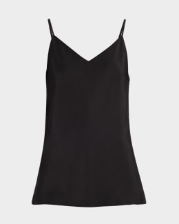 トップス taffeta balloon camisole tunic L'Agence Jane V-Neck Spaghetti-Strap Silk Tank | Neiman Marcus