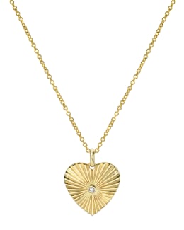 Zoe Lev Jewelry 14k Diamond Moon Medallion Necklace | Neiman Marcus