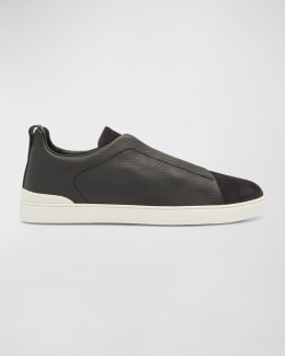 【Zegna】 Triple Stitchロースエードスニーカー ZEGNA Men's Triple Stitch™ Slip-On Suede Low-Top Sneakers