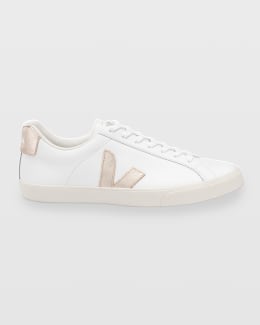 VEJA V-10 Bicolor Metallic Low-Top Sneakers | Neiman Marcus