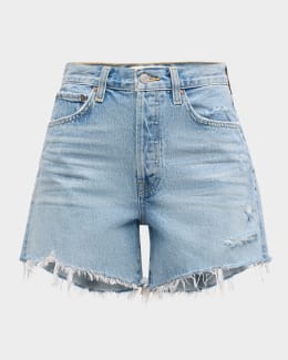 ショートパンツ AGOLDE Women Shorts  Burmudas A2041285 DETOX Black AGOLDE Women's Crisscross Jean Shorts, Hitchhike, Black, 28