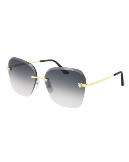PANTHÈRE RIMLESS GEOMETRIC FRAME SUNGLASSES 562061 IN METAL