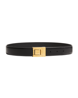 Saint Laurent YSL Buckle Leather Belt | Neiman Marcus